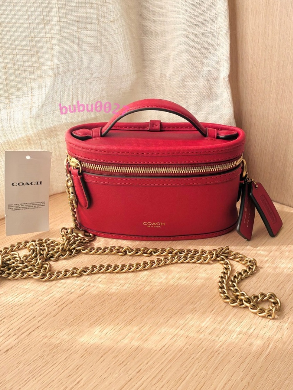NWT🧧Coach Trail Bag 15 Red Poppy Mini Crossbody Top Handle CCY84 Chain Limited